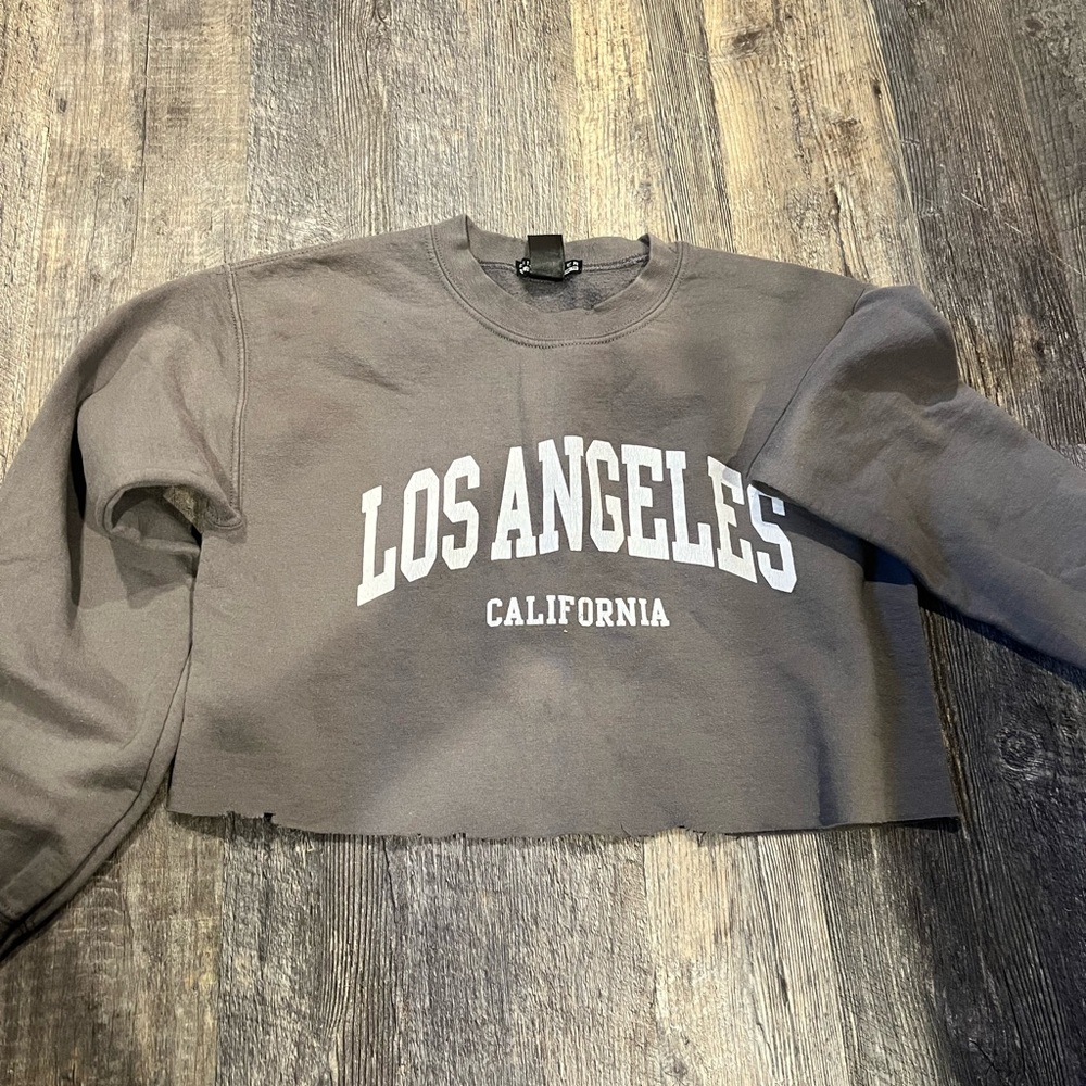 Prince Peter Gray Los Angeles Cropped Sweatshirt size S